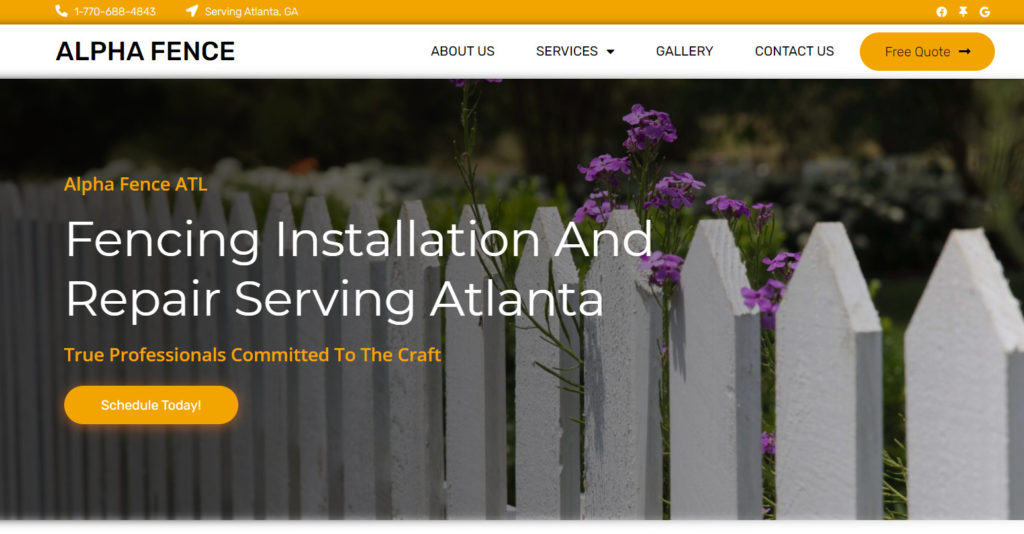 Alpha Fence Website